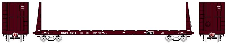 Athearn HO RTR 60' Bulkhead Flat, NOKL #725376 - ATH87738