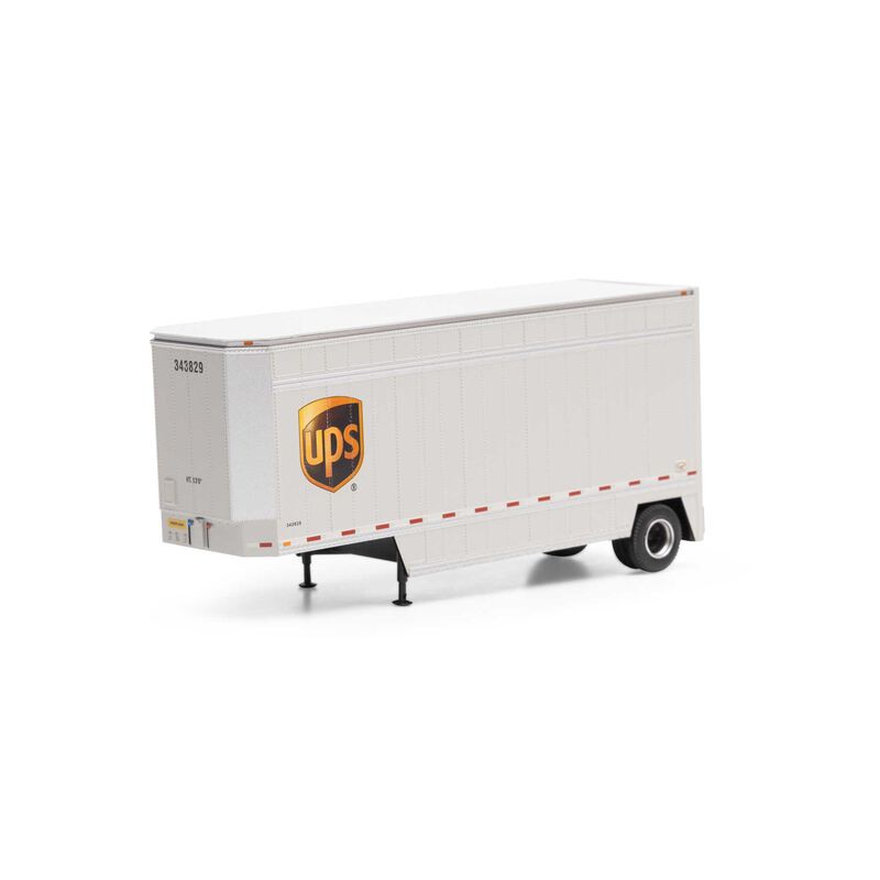Athearn HO RTR 28' Drop Sill Trailer, UPS w/Shield #343829 - ATH90211