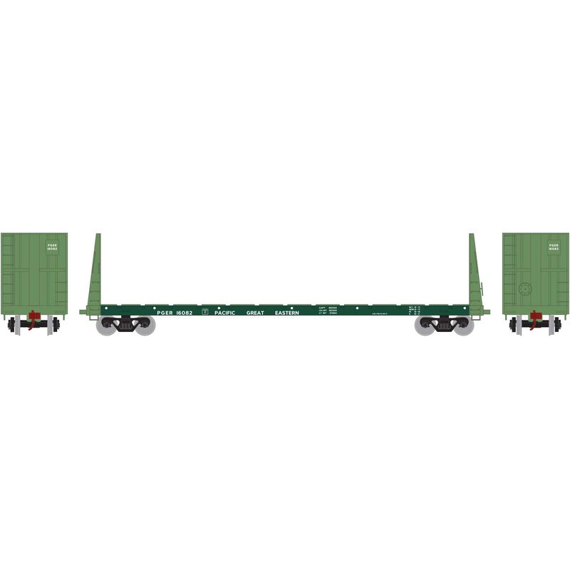 Athearn HO RTR 60' Bulkhead Flat, PGE #16082 - ATH90242