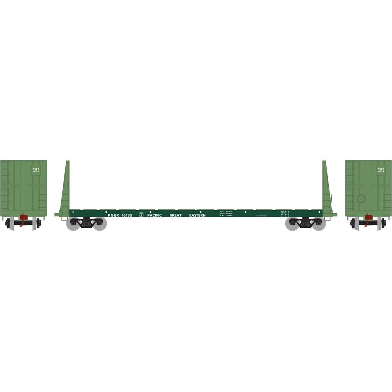 Athearn HO RTR 60' Bulkhead Flat, PGE #16135 - ATH90243