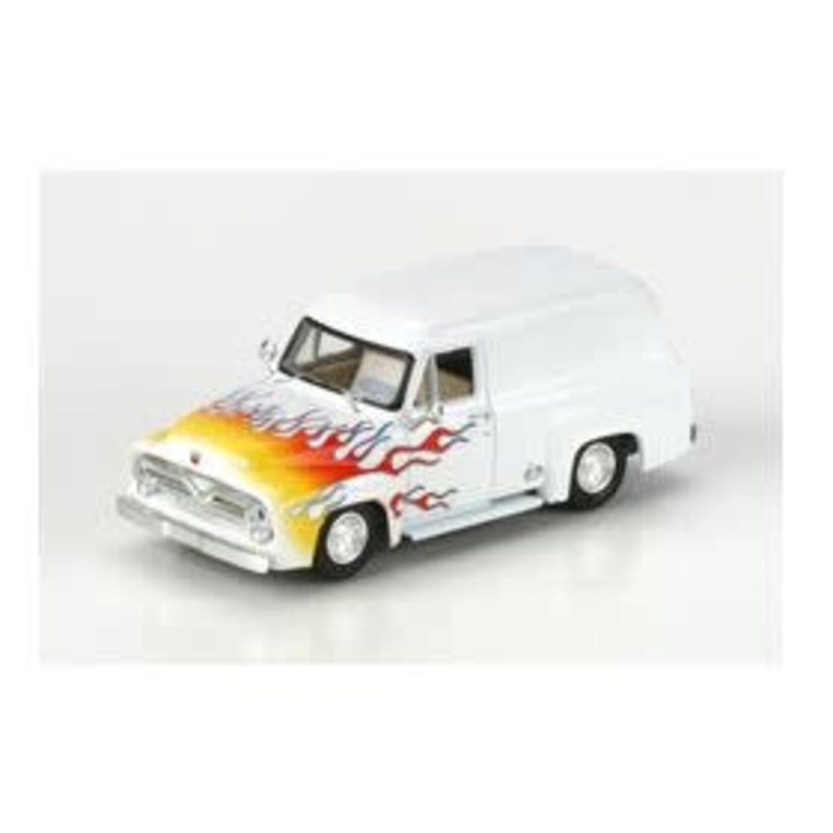 Athearn 1/50 DC 1955 Ford F-100 Panel Truck, White/Flame - ATH90270