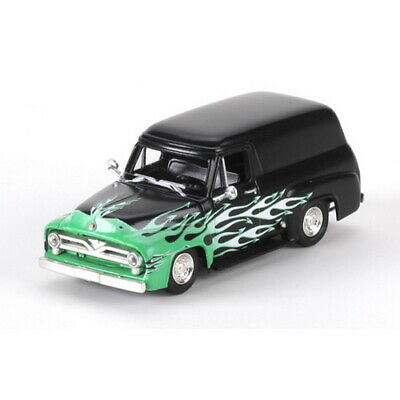 Athearn 1/50 DC 1955 Ford F-100 Panel Truck, Black/Flames - ATH90275