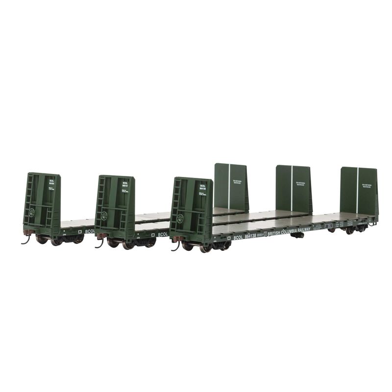 Athearn HO RTR 60' Bulkhead Flat, BCOL (3) - ATH90536