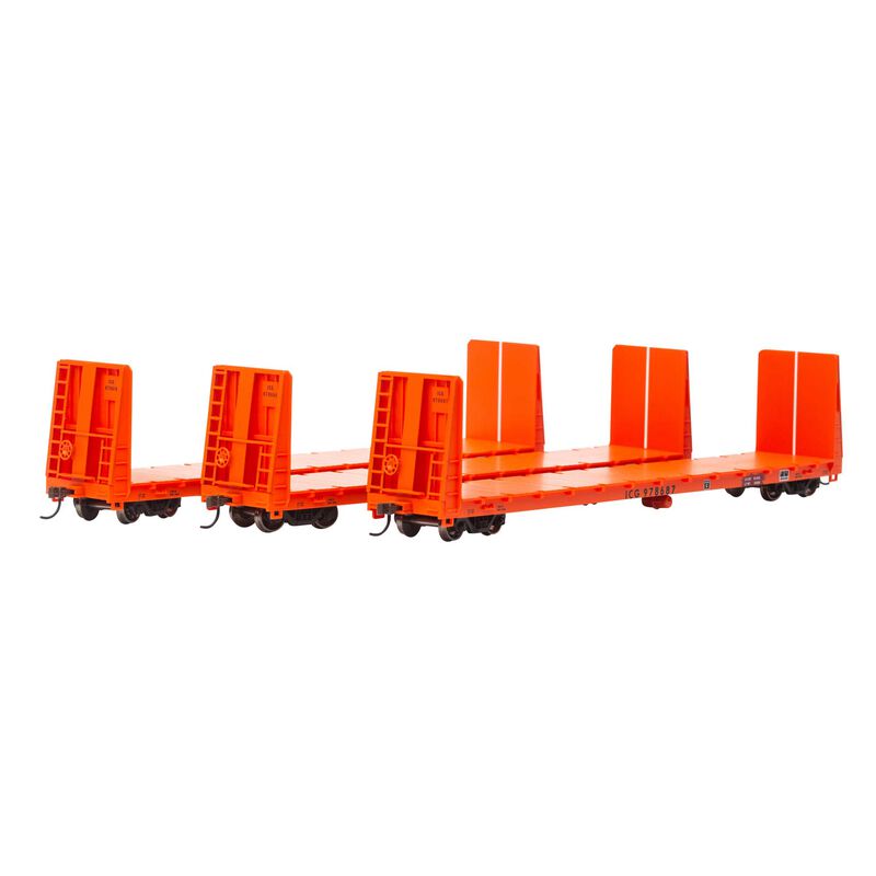 Athearn HO RTR 60' Bulkhead Flat, ICG (3) - ATH90548