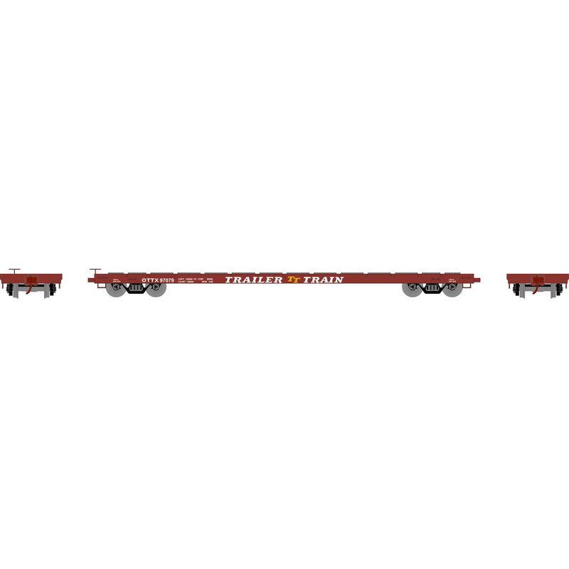 Athearn HO RTR 60' Flat Car, OTTX/Brown Logo #97079 - ATH97070