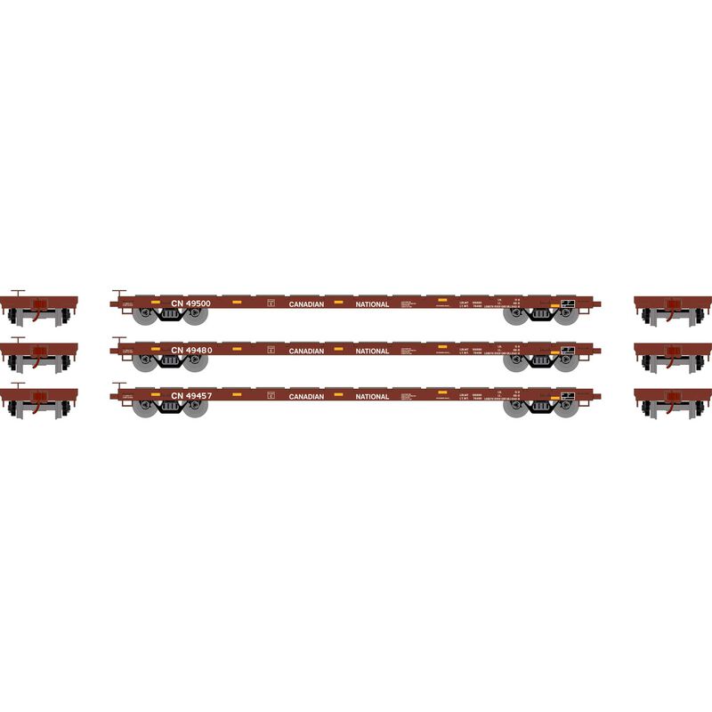 Athearn HO RTR 60' Flat Car, CN #(3) - ATH97074