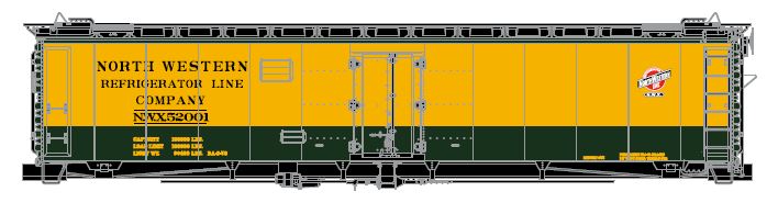 Athearn HO RTR 50' Ice Bunker Reefer, C&NW #52008 - ATH97357