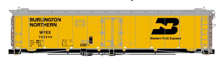 Athearn HO RTR 50' Ice Bunker Reefer, WFE/BN #705344 - ATH97365