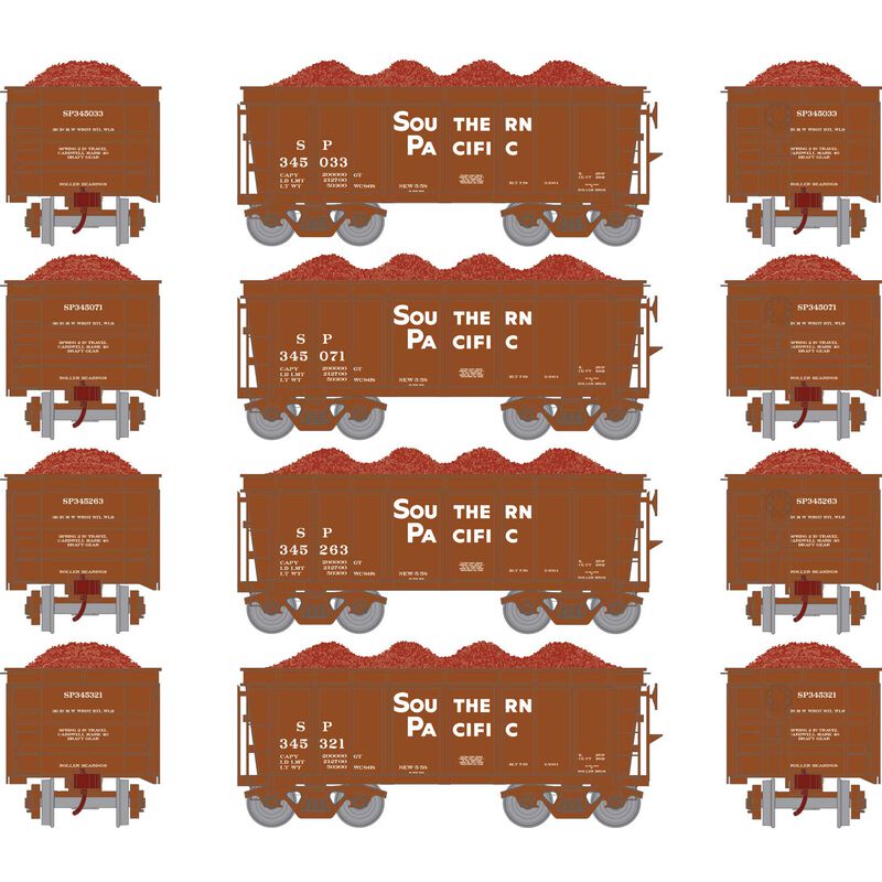 Athearn HO RTR 26' Ore Car High Side w/Load, SP #1 (4) - ATH97968