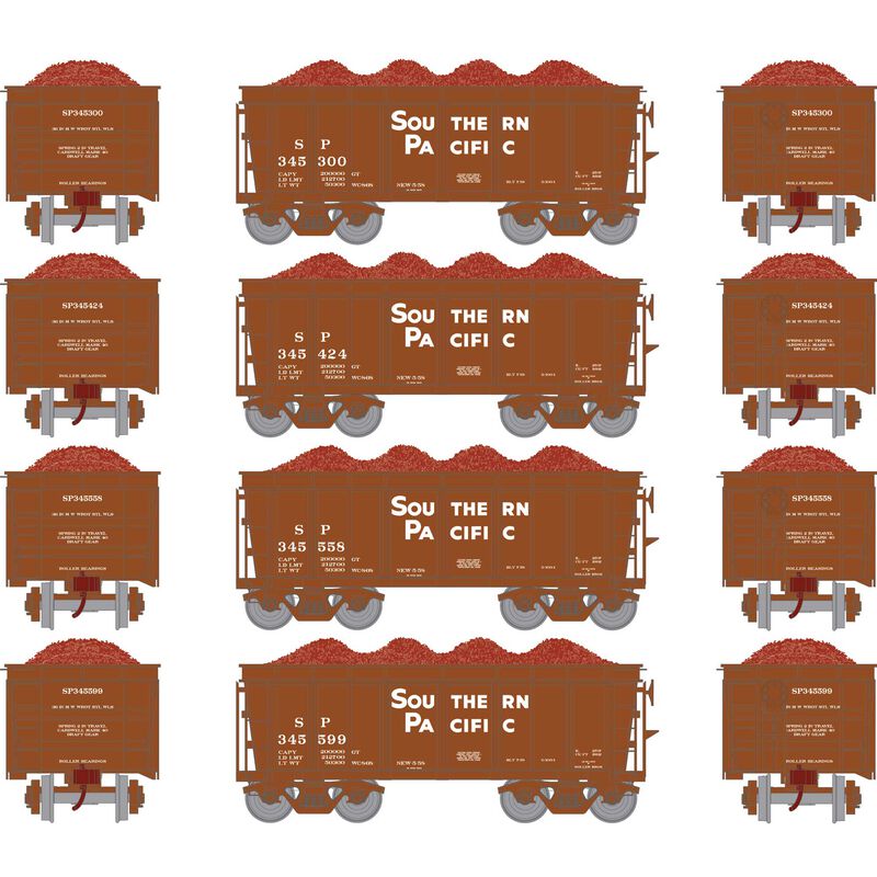Athearn HO RTR 26' Ore Car High Side w/Load, SP #3 (4) - ATH97970