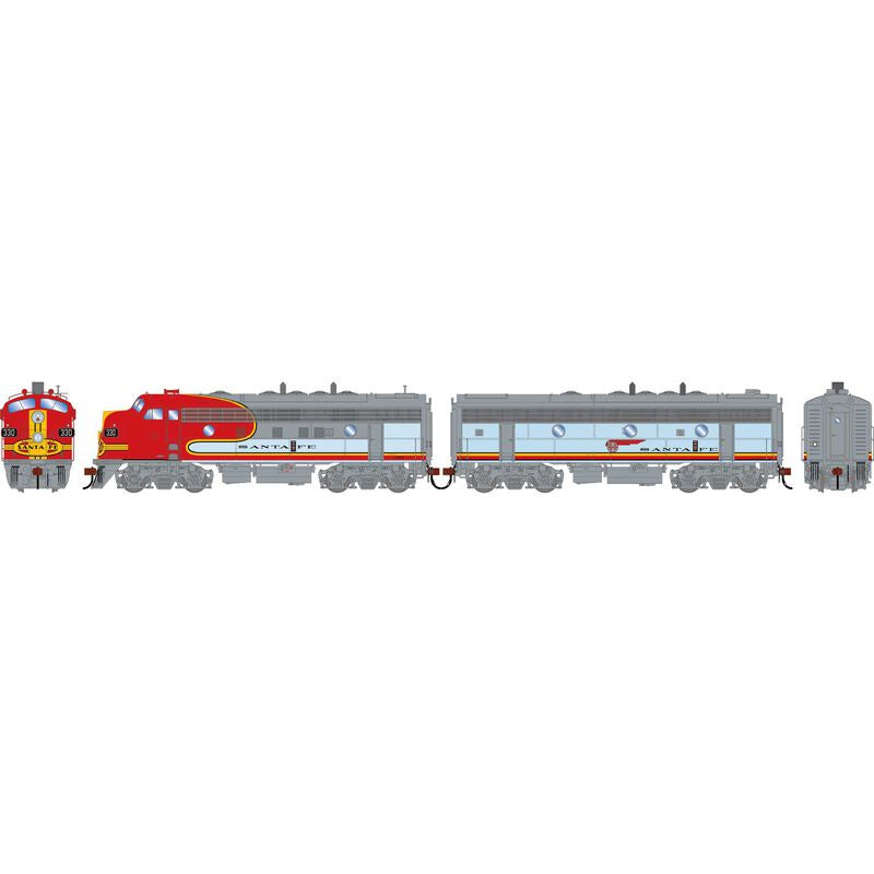 Athearn Genesis HO F7A/F7B Locomotive, Santa Fe (ATSF) 'Passenger' F7A- #330 F7B- #330B