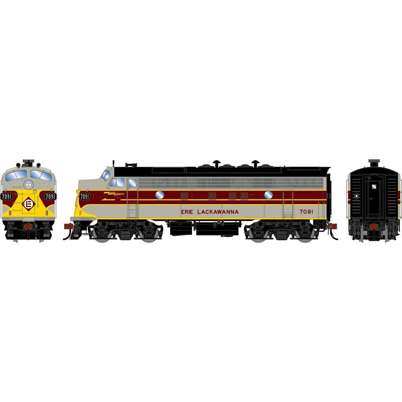 Athearn Genesis HO F3A Locomotive, Erie Lackawanna (EL) 'Freight' #7091