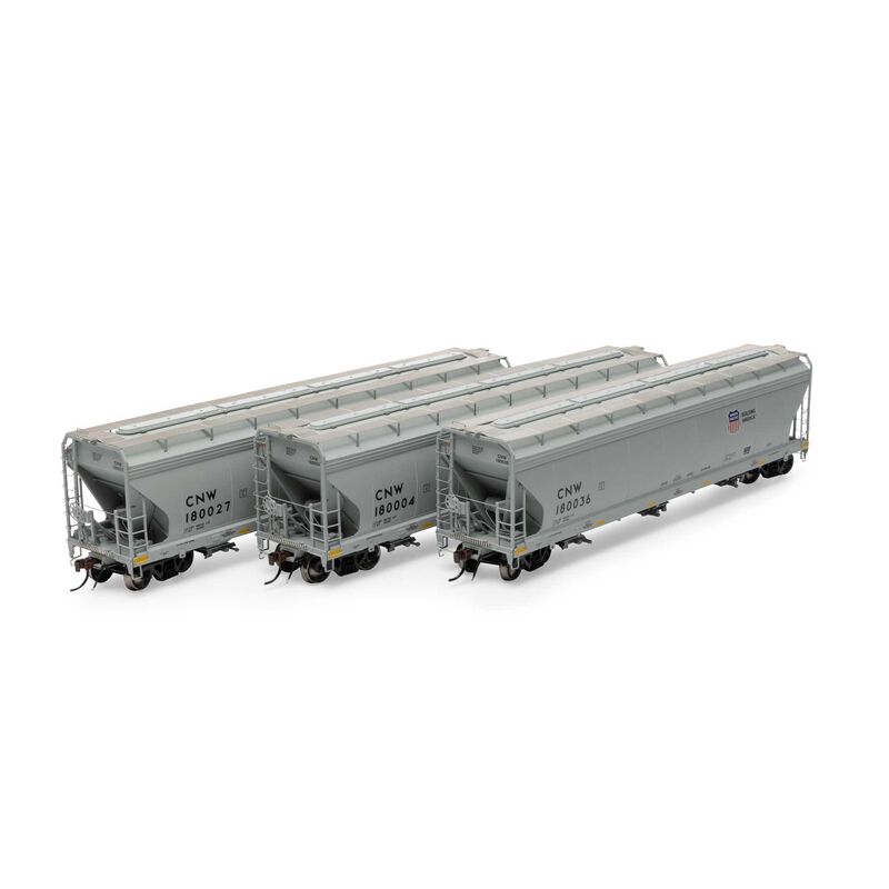 Athearn Genesis HO ACF 4600 3-Bay Center Flow Hopper, C&NW (3)