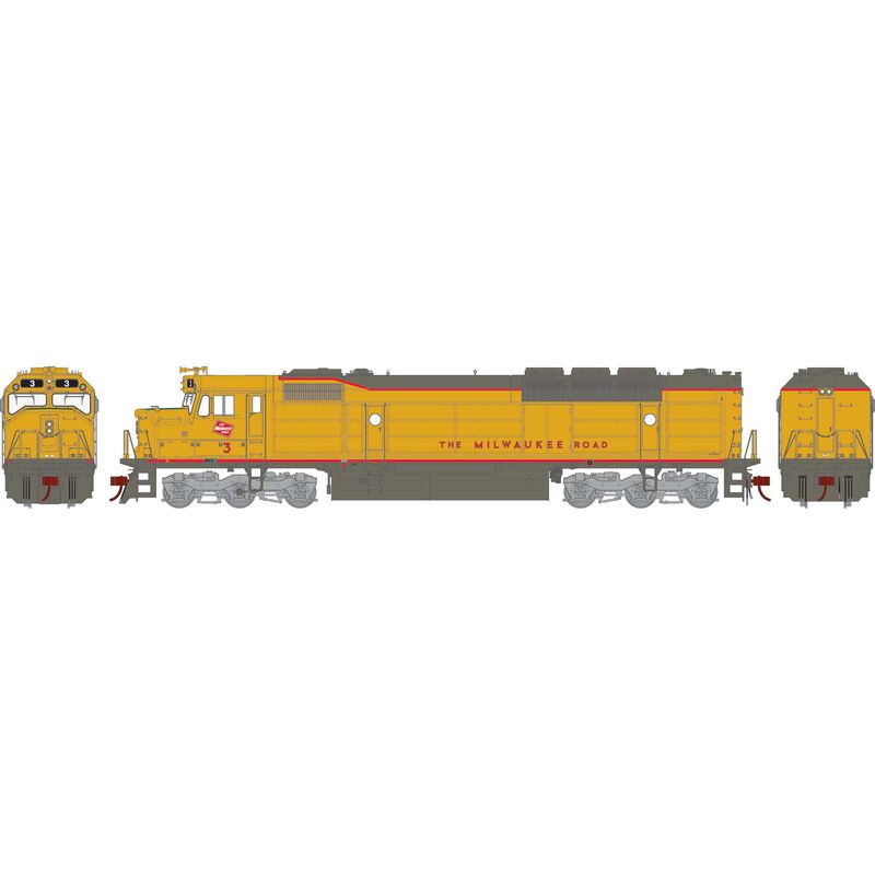 Athearn Genesis HO FP45, MILW/Yellow & Gray #3 - ATHG28500