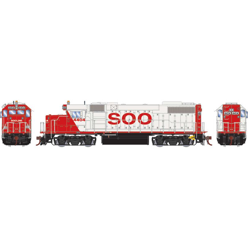 Athearn Genesis HO GP38-2 w/DCC & Sound,SOO/White/Red letter #4404 - ATHG68857