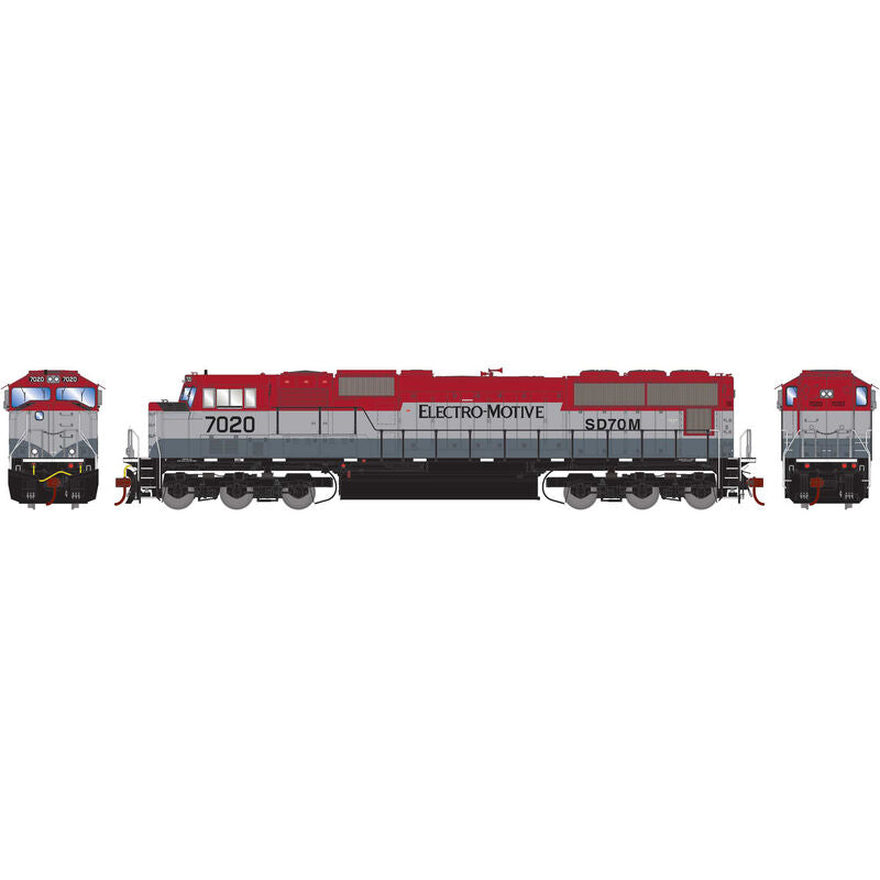 Athearn Genesis HO SD70M, EMDX/Maroon/Silver #7020 - ATHG70558