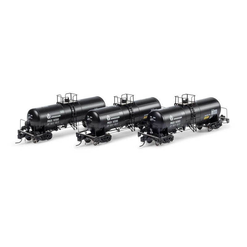 Athearn Genesis N 13,600-Gallon Acid Tank, PROX/Black (3)