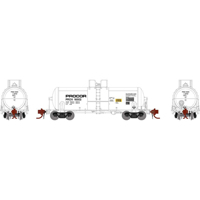 Athearn Genesis N 13,600-Gallon Acid Tank, PROX/White #16502