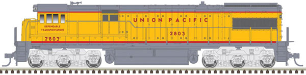 Atlas GE U28C - LokSound and DCC - Master(R) Gold -- Union Pacific 2803 (Armour Yellow, gray, red) - ATL10003698