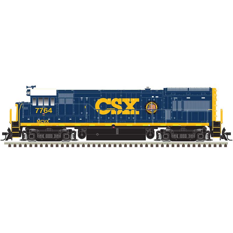 Atlas GE U36B - Standard DC - Master(R) Silver -- CSX 7764 (MCVX Safety Train, blue, yellow) - ATL10003786