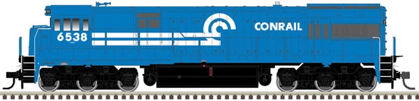 Atlas HO U30C Phase I - Standard DC - Master(R) Silver -- Conrail 6538 (blue, white)