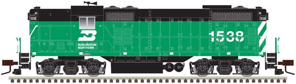 Atlas HO EMD GP7 - Standard DC - Classic(R) Silver -- Burlington Northern 1554 (Cascade Green, black)