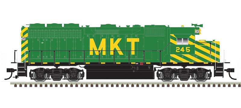 Atlas EMD GP40 - Standard DC - Master(R) Silver -- Missouri-Kansas-Texas 245 (green, yellow) - ATL10004011