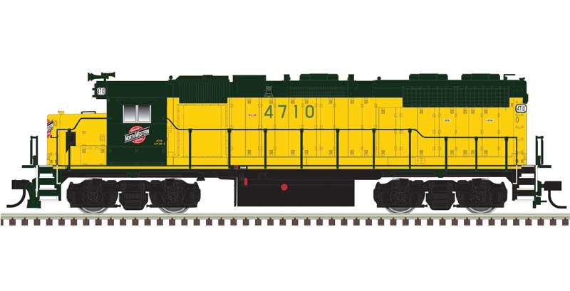 Atlas HO EMD GP38 Low Nose - Standard DC - Master(R) Silver -- Chicago & North Western #4705 (yellow, green)