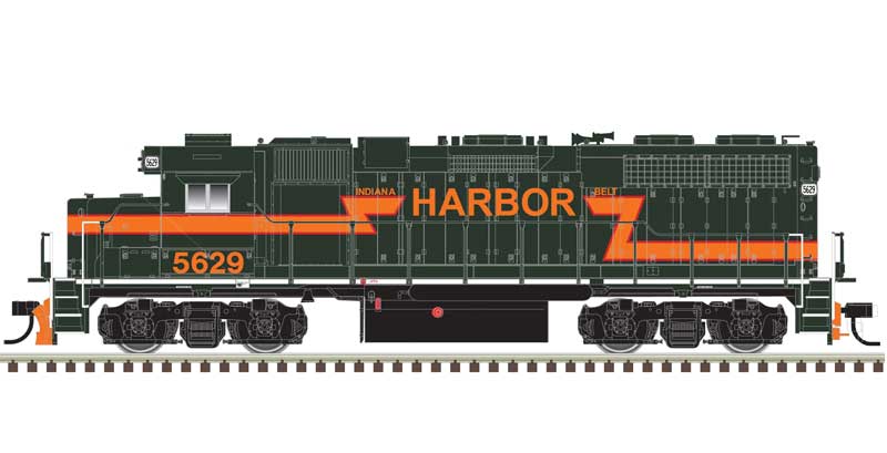 Atlas HO EMD GP38 Low Nose w/Ditch Lights - Standard DC - Master(R) Silver -- Indiana Harbor Belt #5629 (black, orange)