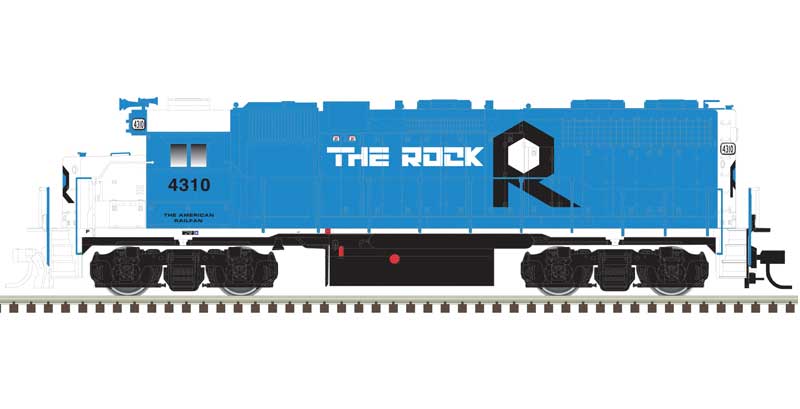 Atlas HO EMD GP38 Low Nose w/Ditch Lights - Standard DC - Master(R) Silver -- Rock Island Rail #4310 (blue, white)