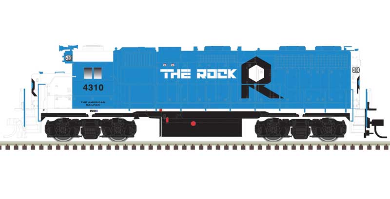 Atlas HO EMD GP38 Low Nose w/Ditch Lights - Standard DC - Master(R) Silver -- Rock Island Rail #4373 (blue, white)