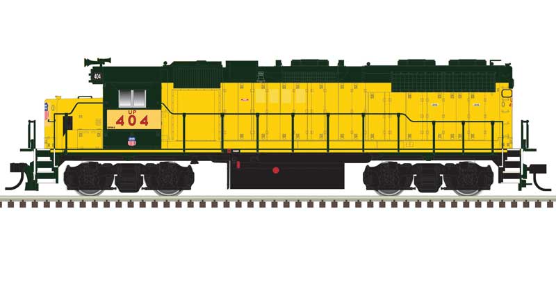 Atlas HO EMD GP38 Low Nose w/Ditch Lights - Standard DC - Master(R) Silver -- Union Pacific #404 (Ex-CNW yellow, green)