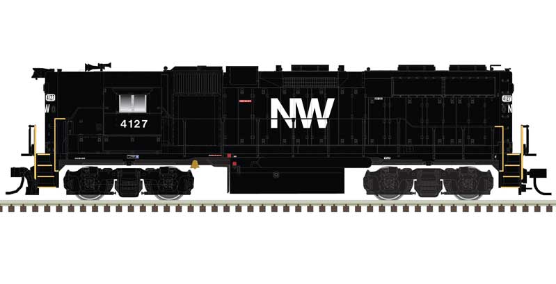 Atlas HO EMD GP38 High Nose - Standard DC - Master(R) Silver -- Norfolk & Western #4108 (black, white)