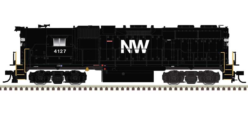 Atlas HO EMD GP38 High Nose - Standard DC - Master(R) Silver -- Norfolk & Western #4114 (black, white)