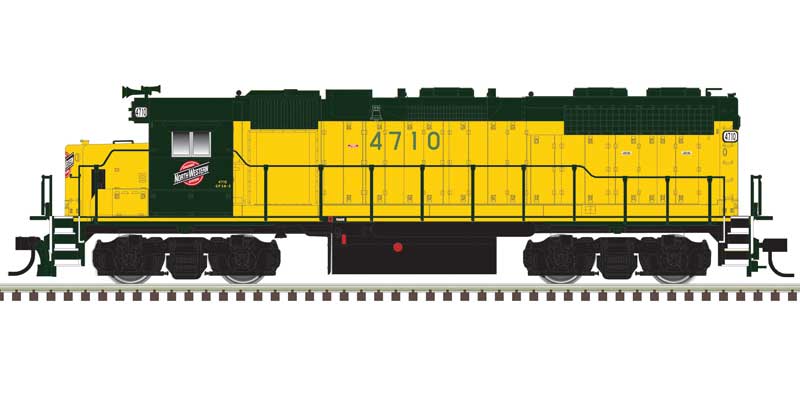 Atlas HO EMD GP38 Low Nose - LokSound & DCC - Master(R) Gold -- Chicago & North Western #4710 (yellow, green)