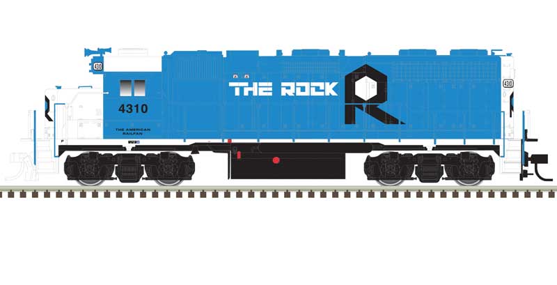 Atlas HO EMD GP38 Low Nose w/Ditch Lights - LokSound & DCC - Master(R) Gold -- Rock Island Rail #4373 (blue, white)