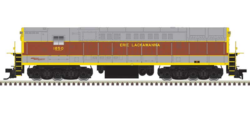 Atlas HO FM H-24-66 Phase 1A Trainmaster - Standard DC - Master(R) Silver -- Erie Lackawanna #1850 (gray, maroon, yellow roadname)