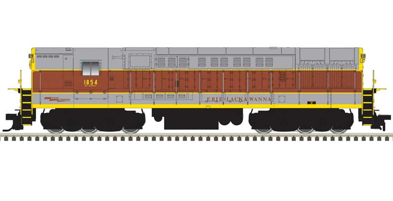 Atlas HO FM H-24-66 Phase 1A Trainmaster - Standard DC - Master(R) Silver -- Erie Lackawanna #1854 (gray, maroon, yellow, maroon roadname)