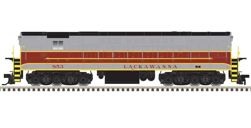 Atlas HO FM H-24-66 Phase 1A Trainmaster - Standard DC - Master(R) Silver -- Delaware, Lackawanna & Western #855 (gray, maroon, yellow)