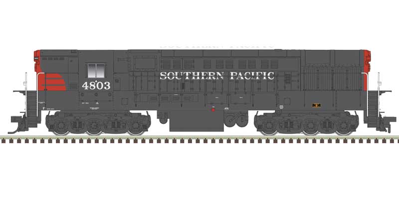 Atlas HO FM H-24-66 Phase 1B Trainmaster - LokSound & DCC - Master(R) Gold -- Southern Pacific #4803 (gray, red)