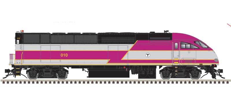 Atlas HO Motive Power Industries MP36PH-3C - Standard DC -- MBTA Boston #011 (purple, gray, black, yellow)