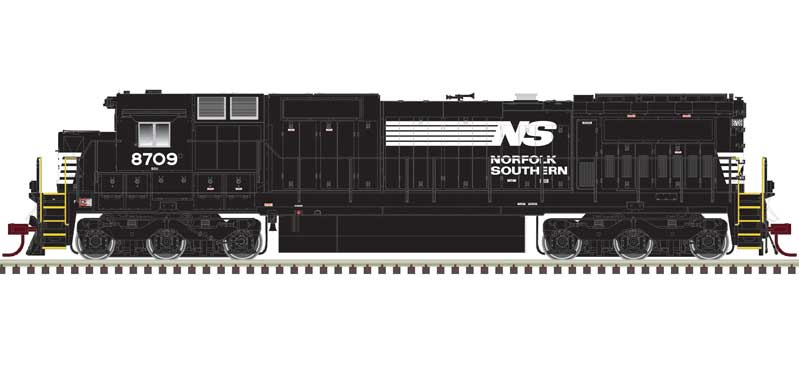 Atlas HO GE DASH 8-40C w/Front & Rear Ditch Lights - Standard DC -- Norfolk Southern #8705 (black, white)