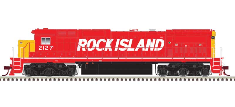 Atlas HO GE DASH 8-40C w/Front & Rear Ditch Lights - ESU LokSound & DCC - Master(R) Gol -- Rock Island Rail #2127 (red, yellow)