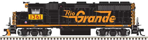 Atlas HO EMD GP40-2 - Sound and DCC - Master(R) Gold -- Union Pacific #1361 (Front Ditch Lights, Ex-DRGW, black, Aspen Gold, yellow)
