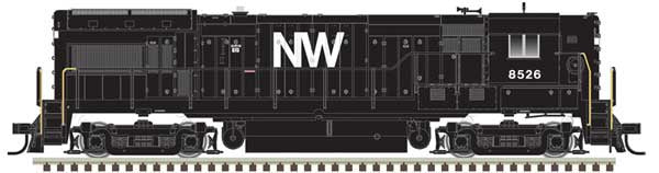 Atlas HO GE U30B High Nose - LokSound and DCC - Master(R) Gold -- Norfolk & Western #8532 (black, white, Block NW Logo)