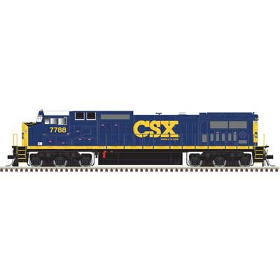 Atlas HO GE Dash 8-40CW - Standard DC - Master(R) Silver -- CSX #7788 (YN3, blue, yellow, black, Website Logo)