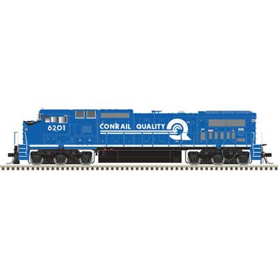 Atlas HO GE Dash 8-40CW - Standard DC - Master(R) Silver -- Conrail #6215 (blue, white, black, Quality Logo)