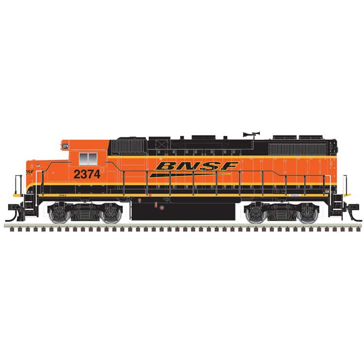 Atlas HO EMD GP38-2 - Sound & DCC - Gold -- BNSF Railway #2374 (H4, black, orange, Wedge Logo)