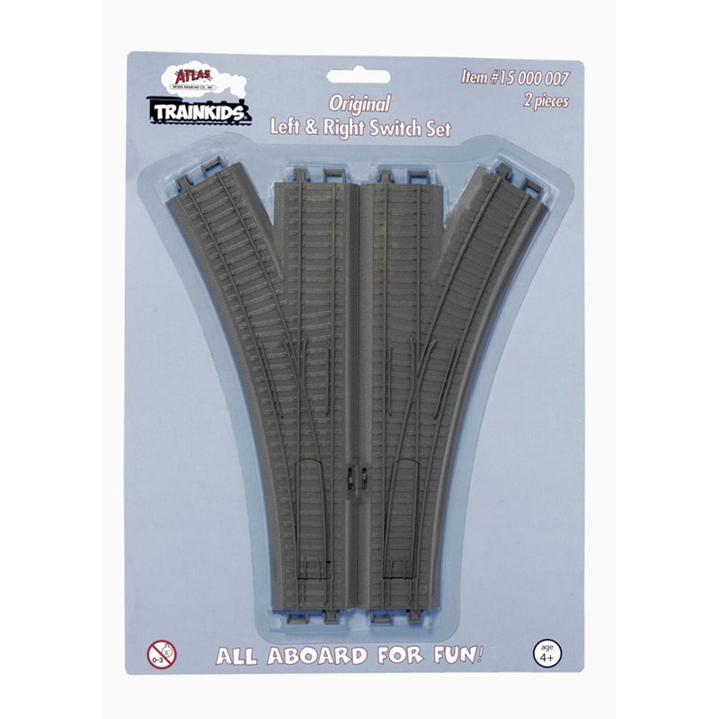 Atlas Trainkids - Turnout (Switch) Set - Trainkids -- Gray 1 Each Left & Right - ATL15000007