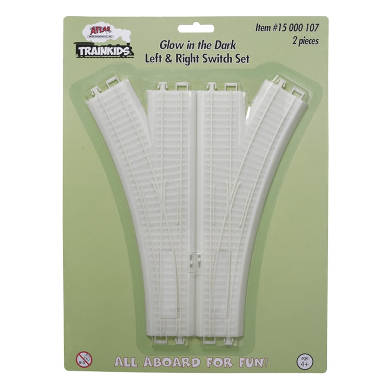 Atlas Trainkids - Turnout (Switch) Set - Trainkids -- Glow in the Dark 1 Each Left & Right - ATL15000107